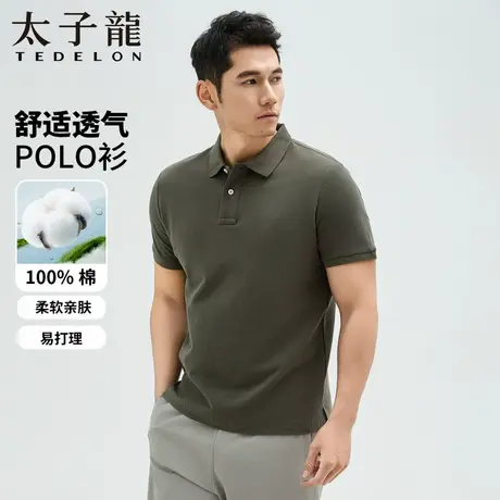 TEDELON/太子龙男装POLO衫男士短袖纯棉透气休闲商务夏翻领T恤男图片