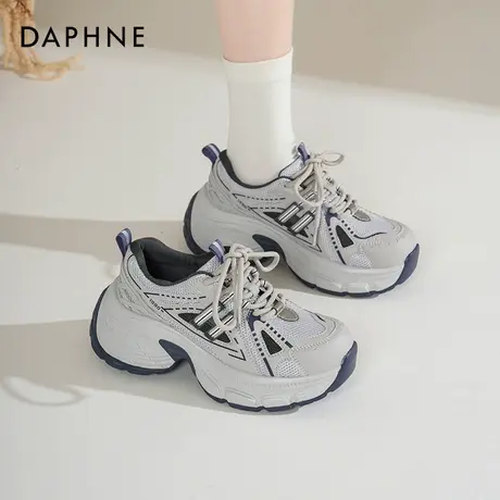 达芙妮灰色老爹鞋女款2025新款早春女鞋厚底增高鞋子女撞色运动鞋商品大图