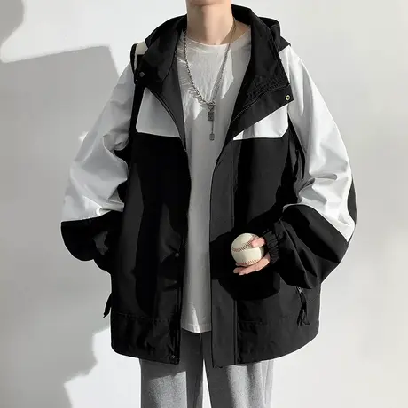 2025新款春秋季青少年冲锋衣外套男初中高中学生帅气大童男装夹克商品大图