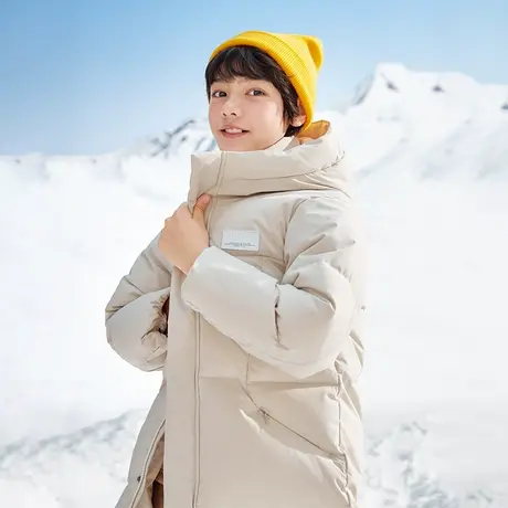 巴拉巴拉儿童羽绒服大童2025冬季保暖男女童小童长款连帽时尚洋气商品大图
