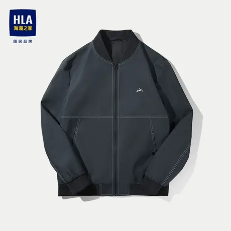 HLA/海澜之家山不在高系列夹克23秋季新款明线棒球领印花外套男装图片