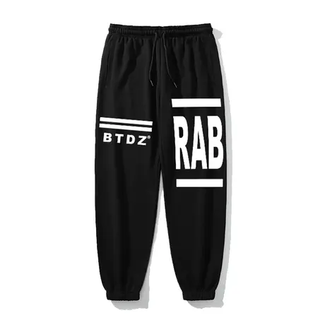 2023早春加绒卫裤男士美式休闲长裤hiphop街头风情侣束脚直筒裤子图片