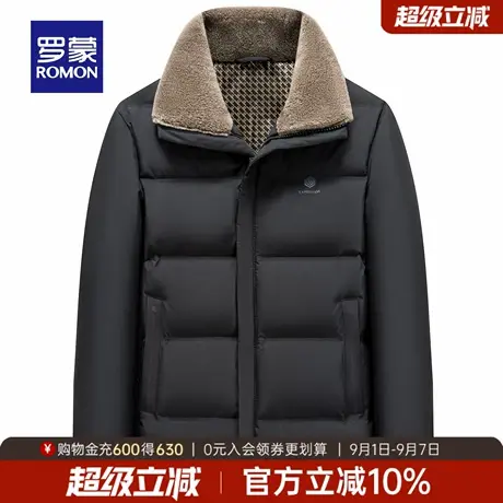 【羊羔绒毛领】罗蒙男士时尚百搭毛领羽绒服2025冬季新款保暖外套商品大图