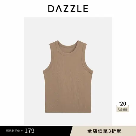 DAZZLE 地素奥莱基础内搭夏季棕色棉混纺无袖背心图片
