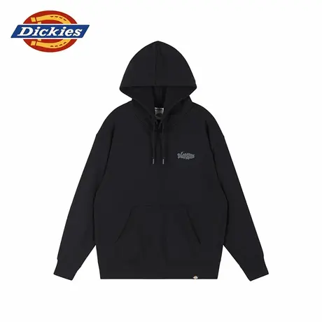 Dickies25秋冬新款 宽松连帽卫衣 背后绒面拉浆印花图案男女情侣商品大图