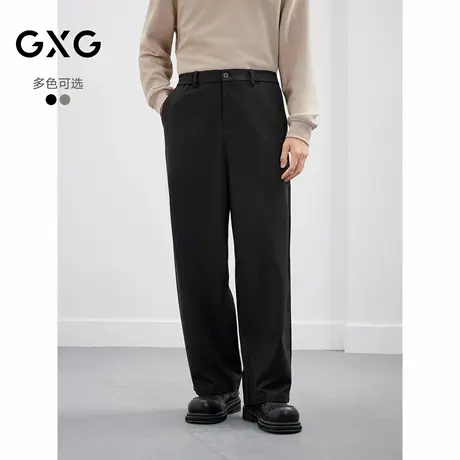 25秋季新品 GXG男装简约半松紧腰头西裤直筒弹力通勤风休闲裤商品大图