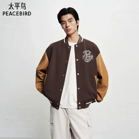【商场同款】太平鸟男装夹克25冬季新款棒球服外套潮 B2BCF4116商品大图