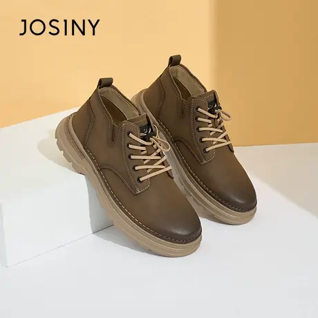 卓诗尼马丁靴男2025年秋季新款英伦风百搭皮鞋爸爸鞋厚底皮鞋商品大图