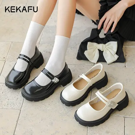 珂卡芙女鞋厚底玛丽珍鞋2023新款秋季法式jk鞋子女甜酷女生小皮鞋商品大图