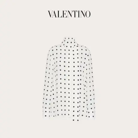 【季末优惠】华伦天奴VALENTINO女士真丝双绉上衣商品大图