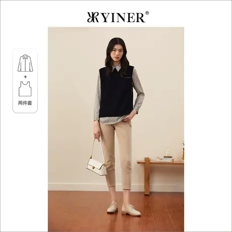 YINER音儿女装秋季时尚通勤显瘦毛针织衫商品大图