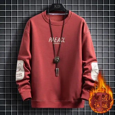 秋冬季加绒加厚长袖t恤男士韩版保暖打底衫上衣服潮流ins卫衣男装商品大图