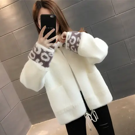 初冬翻领短款毛衣外套秋冬装新款2023洋气时尚长袖百搭针织开衫潮图片