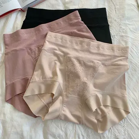 无痕安全裤女防走光内裤二合一不卷边高腰女士平角打底短裤薄款夏商品大图