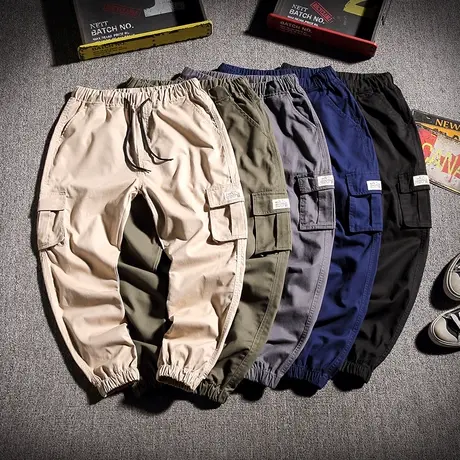 工装裤潮牌夏季薄款休闲裤宽松大码迷彩裤子男百搭韩版潮流束脚裤商品大图