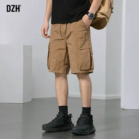 男士卡其色工装裤5分短裤潮牌夏男速干裤男款美式五分裤薄款夏裤商品大图