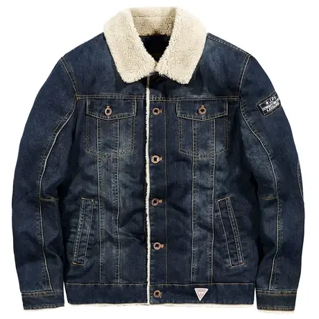 VIP冬装棉衣男青年加绒加厚牛仔工装外套韩版牛仔夹克保暖棉服潮商品大图