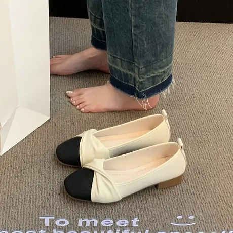 单鞋女瓢鞋温柔晚晚鞋平底款玛丽珍女鞋子2023新款秋春秋奶奶鞋风商品大图