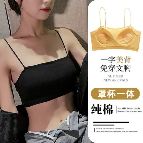 少女内衣聚拢打底吊带初中防走光学生高中小背心文胸一体抹胸裹胸商品大图