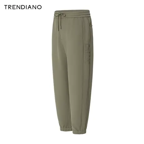 TRENDIANO华夫格宽松休闲裤2024年春季新款立体字母百搭男裤潮商品大图