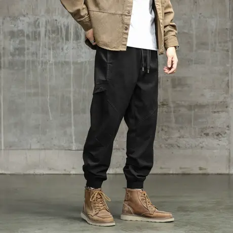休闲百搭束脚裤子男款潮流百搭工装裤男纯棉时尚男装裤子休闲男装商品大图
