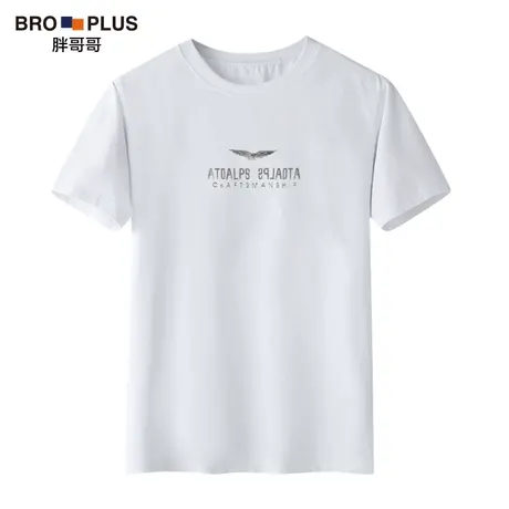 胖哥哥胖子短袖体恤男大码宽松加肥加大半袖潮流休闲运动肥佬衣服商品大图