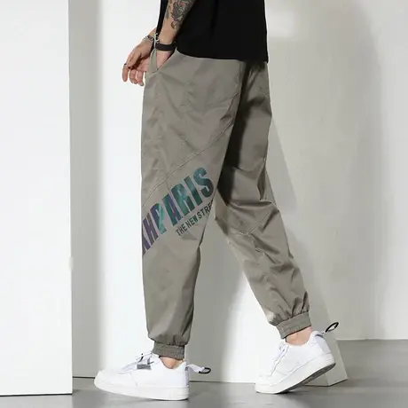 裤子男款秋季厚款加肥加大男裤宽松速干运动裤大码男士休闲束脚裤商品大图