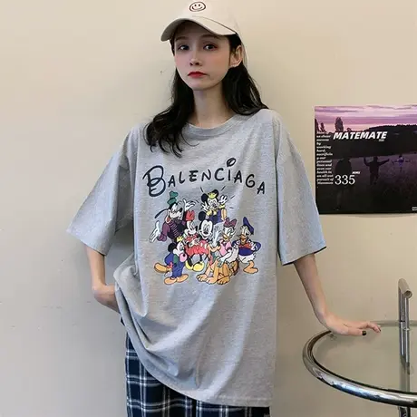 网红米奇短袖t恤女2020新款女装春季韩版宽松ins百搭蹦迪上衣服潮商品大图