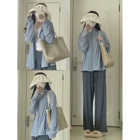 防晒衣外套女夏季2023年新款薄款防紫外线透气连帽开衫上衣防晒服图片