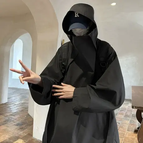 美式山系户外冲锋衣男春秋季潮牌防风机能工装外套男宽松情侣夹克商品大图