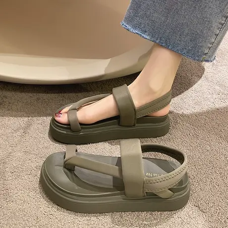 罗马凉鞋女2023年夏季新款套趾百搭厚底女鞋爆款运动休闲沙滩鞋子商品大图