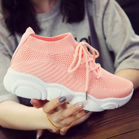 小熊运动鞋女袜子网鞋女2022春夏季女鞋透气百搭网面单鞋小白鞋商品大图