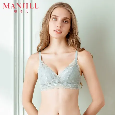 熳洁儿无钢圈文胸婴儿棉内衣女小胸聚拢收副乳防下垂蕾丝侧比胸罩商品大图