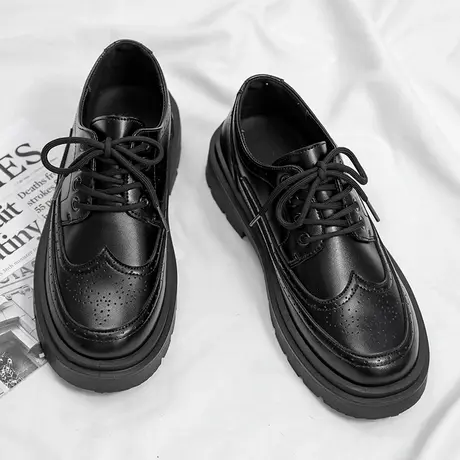 布洛克皮鞋男士春季商务正装休闲鞋男款西装增高英伦结婚新郎鞋子图片