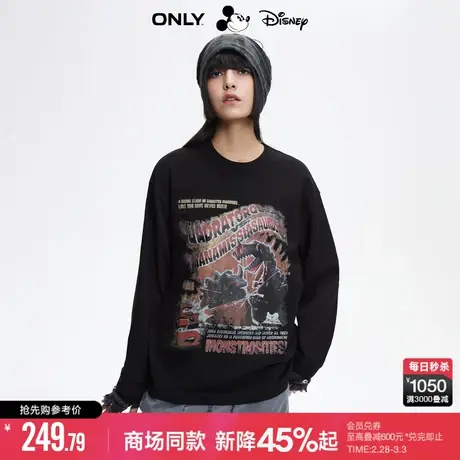 ONLY2024春季新款DISNEY联名款复古印花宽松T恤女|124102009商品大图