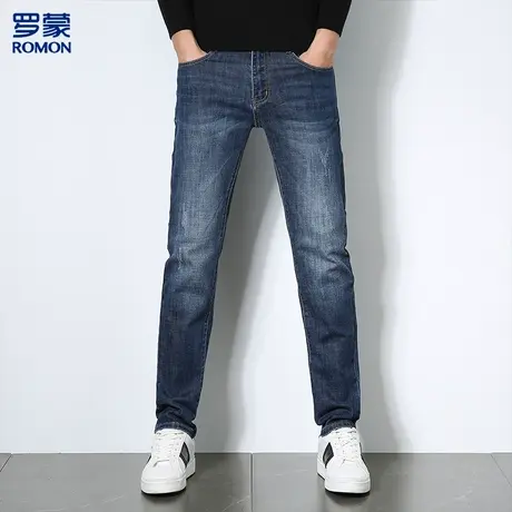 罗蒙新款男士牛仔裤经典商务小直筒牛仔裤男休闲舒适裤子男图片
