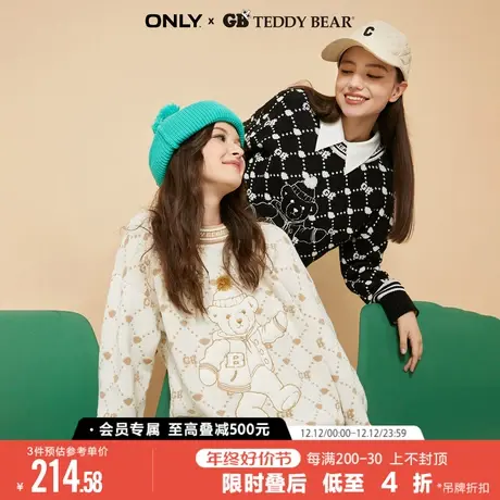 ONLY冬季GB TEDDY BEAR泰迪熊联名款宽松针织衫女|122413035商品大图