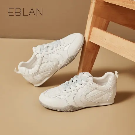 EBLAN/伊伴内增高芭蕾德训鞋女2025新款秋季新中式蕾丝厚底运动鞋图片