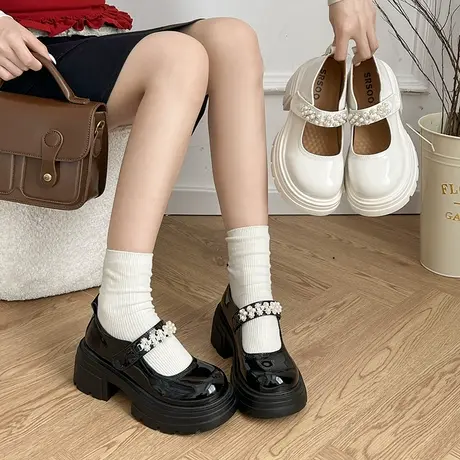 厚底法式玛丽珍鞋女2025年夏季新款气质百搭小皮鞋配裙子日系单鞋图片