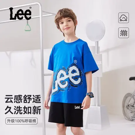Lee童装男童套装2025新款帅气时髦短袖短裤儿童夏装男孩休闲衣服图片