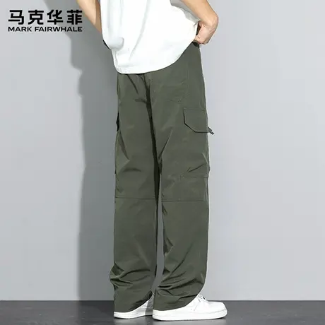 马克华菲工装冲锋裤子男宽松直筒2025新款秋季潮流休闲伞兵长裤X商品大图