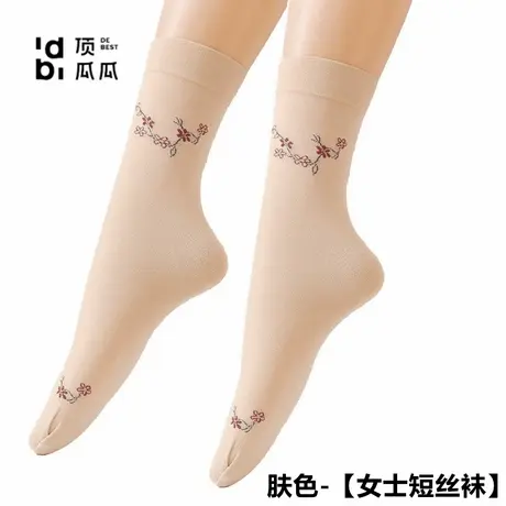 顶瓜瓜女士薄款丝袜夏季短袜妈妈奶奶老年人防勾丝黑肉色水晶袜子商品大图