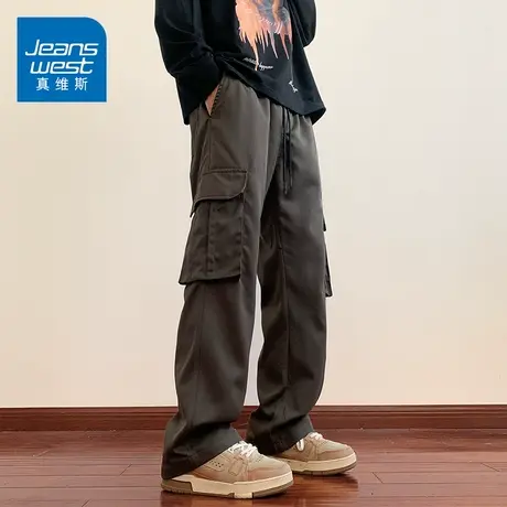 KZ真维斯春季工装伞兵裤男士休闲裤直筒春秋款男裤子2025年新款潮商品大图