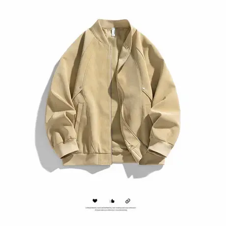 SOINKU雾灰皮潮棒球服小外套女时尚休闲上衣潮流质感皮衣夹克早秋商品大图