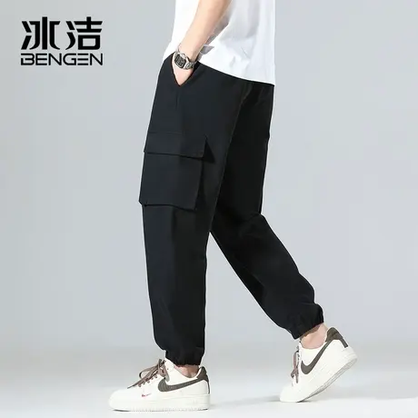 冰洁工装裤男士秋季新款潮牌宽松束脚裤子美式潮流百搭休闲长裤XT商品大图