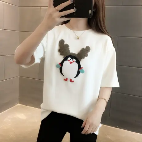 韩版白色短袖T恤打底衫女装夏装2023年新款夏季春装潮春季上衣服图片