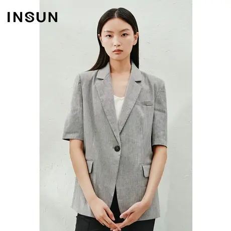 INSUN恩裳线上专选夏季棉麻料透气抗皱西装外套商品大图