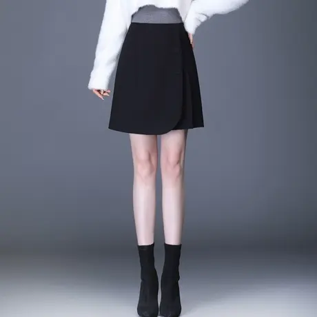 2023新款减龄韩版短裙子女秋冬不规则ins百搭显瘦a字裙包臀半身裙图片
