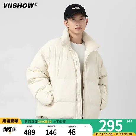 VIISHOW短款羽绒服男冬季加厚白鸭绒保暖面包服潮牌宽松日系外套图片
