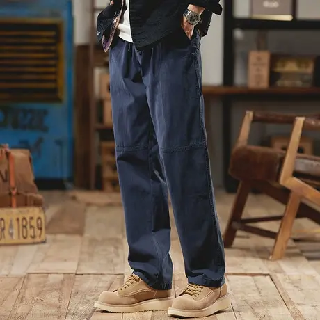 舒适时尚纯色工装裤潮流耐磨高密斜纹精梳棉时尚百搭潮流工装裤商品大图